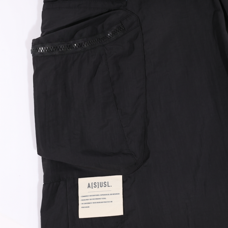 A[S]USL NYLON CARGO FLARE SKIRT-BLACK