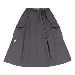 A[S]USL NYLON CARGO FLARE SKIRT-CHARCOAL