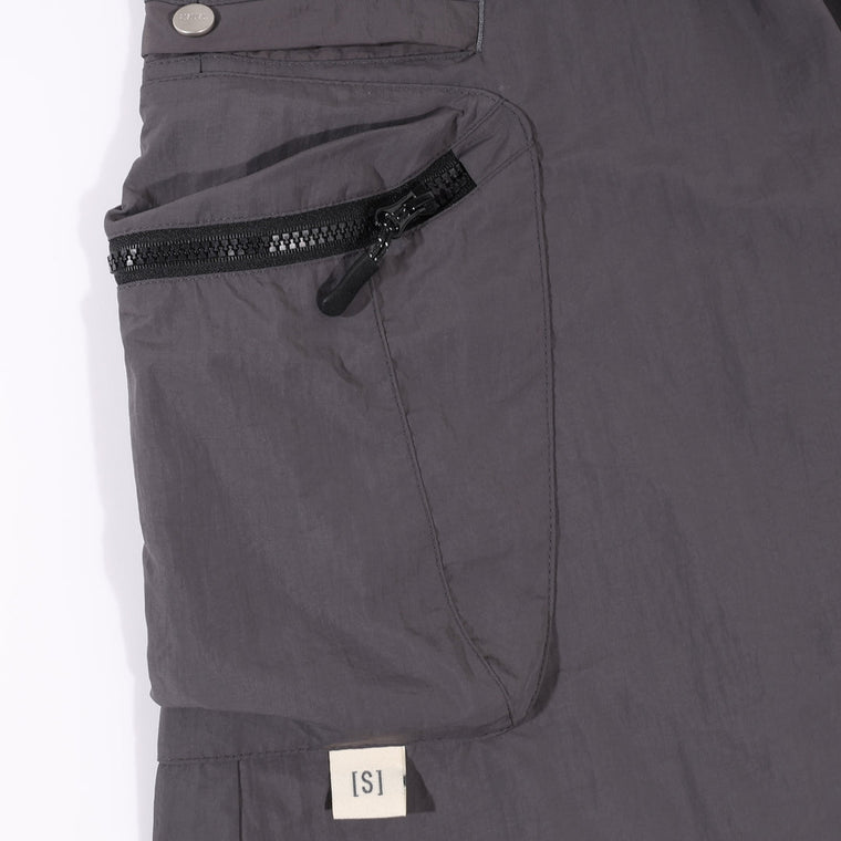 A[S]USL NYLON CARGO FLARE SKIRT-CHARCOAL