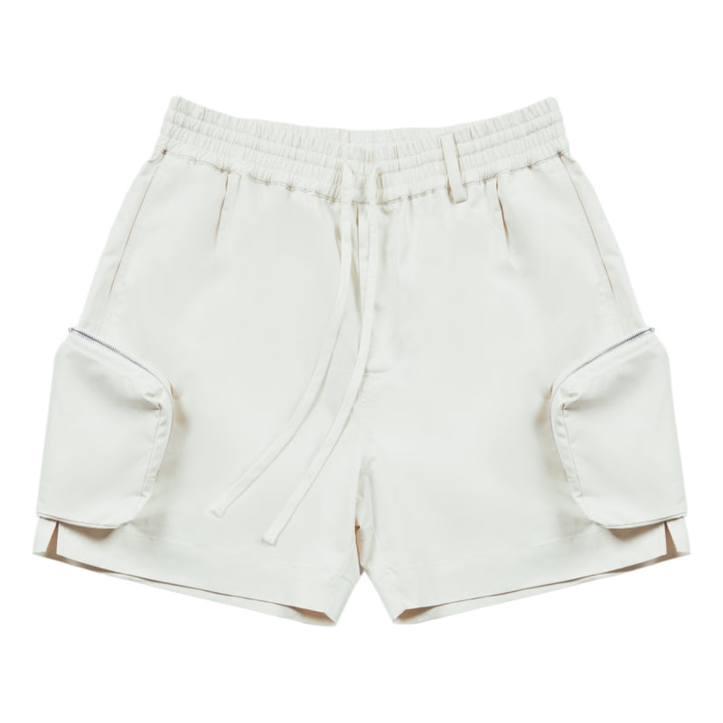 UNTITLED 002 NYLON CARGO SHORTS-CREAM WHITE - Popcorn Store