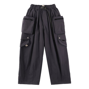 A[S]USL NYLON MULTI 3D POCKTES BALLOON PANTS-CHARCOAL