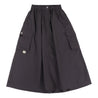 A[S]USL NYLON POCKETS FLARE SKIRT-CHARCOAL