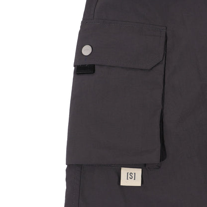 A[S]USL NYLON POCKETS FLARE SKIRT-CHARCOAL