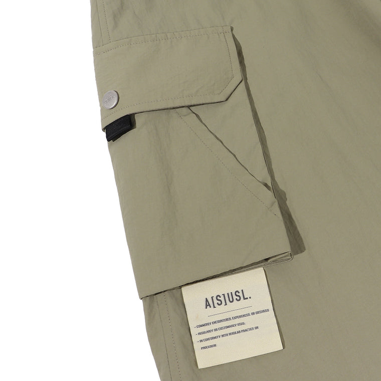 A[S]USL NYLON POCKETS FLARE SKIRT-LIGHT KHAKI