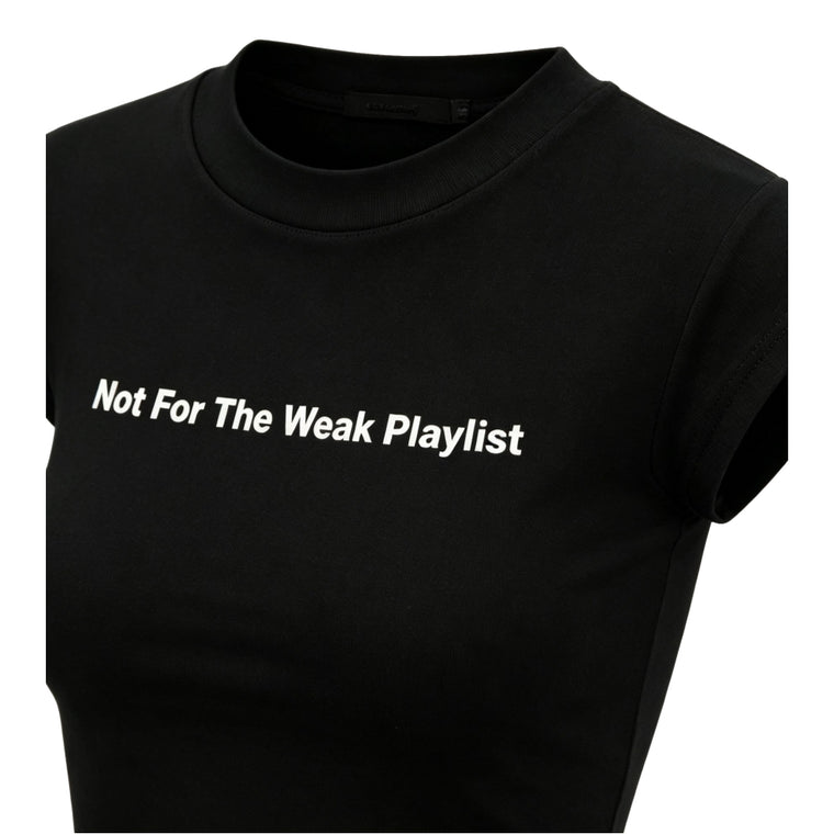 ROSEMAESE NOT FOR THE WEAK PLAYLIST BABY TEE-BLACK