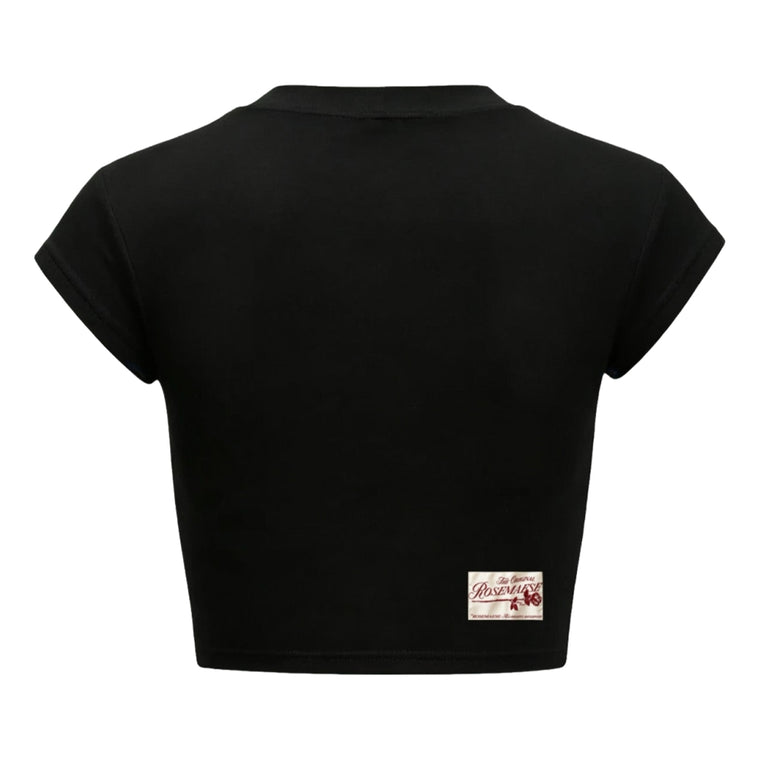 ROSEMAESE NOT FOR THE WEAK PLAYLIST BABY TEE-BLACK