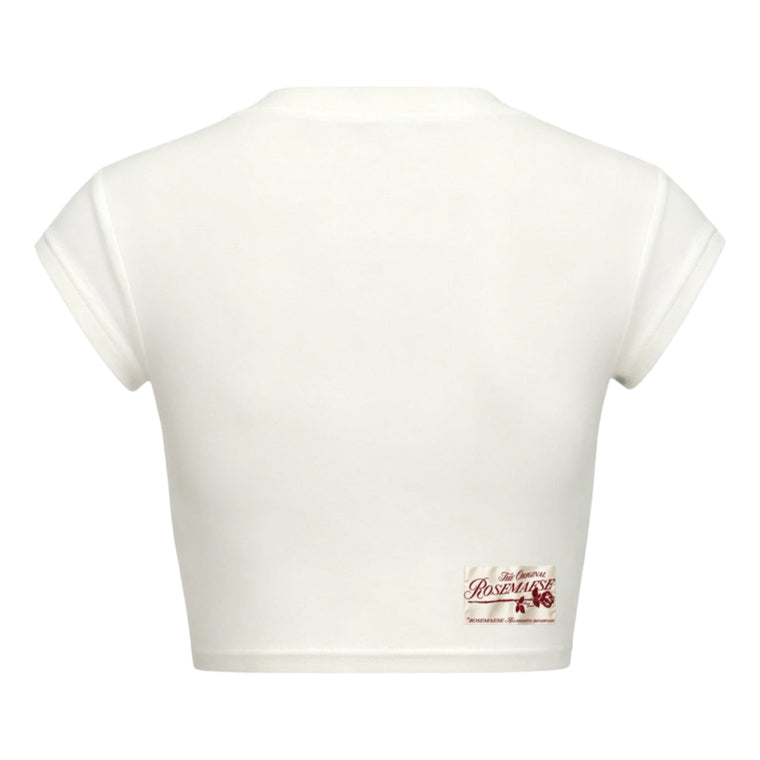 ROSEMAESE NOT FOR THE WEAK PLAYLIST BABY TEE-WHITE
