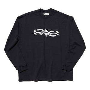 NINE POINT NINE NPN SYNONYMS WASHED WAFFLE PULLOVER-BLACK