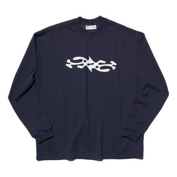 NINE POINT NINE NPN SYNONYMS WASHED WAFFLE PULLOVER-NAVY