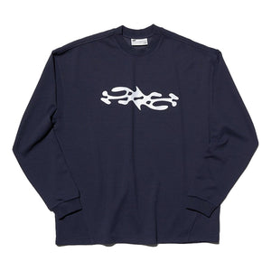 NINE POINT NINE NPN SYNONYMS WASHED WAFFLE PULLOVER-NAVY