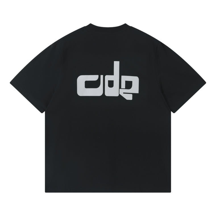 OPEN DIALOGUE ODE TEXTURE EMBROIDERY TEE-BLACK