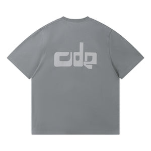OPEN DIALOGUE ODE TEXTURE EMBROIDERY TEE-GREY