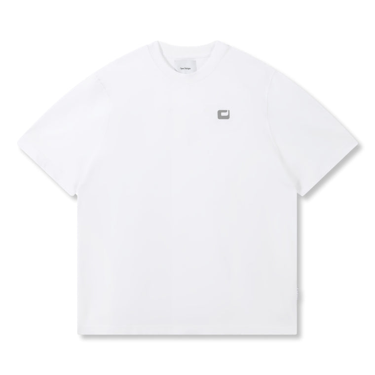 OPEN DIALOGUE ODE TEXTURE EMBROIDERY TEE-WHITE