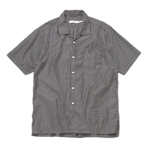 NONNATIVE OFFICER S/S SHIRT COTTON BROAD LONDON STRIPE-BLACK
