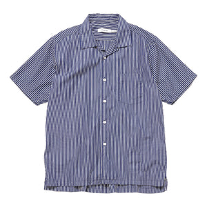 NONNATIVE OFFICER S/S SHIRT COTTON BROAD LONDON STRIPE-NAVY