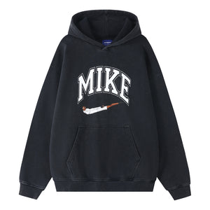 ORI FREDERIQO WASHED PRINTED TERRY HOODED SWEATSHIRT-BLACK