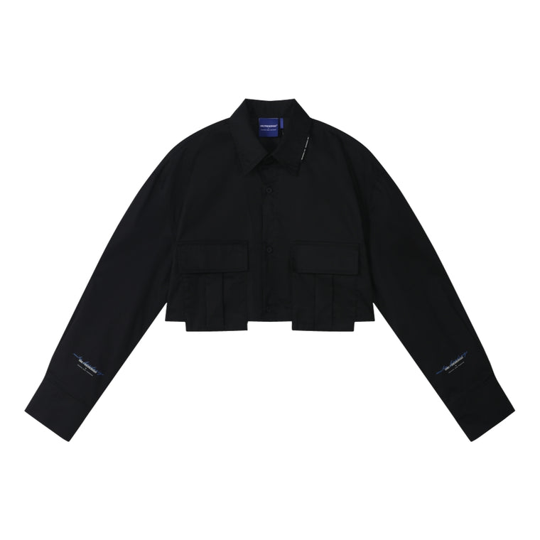 ORI FREDERIQO W CROP SHIRT-BLACK