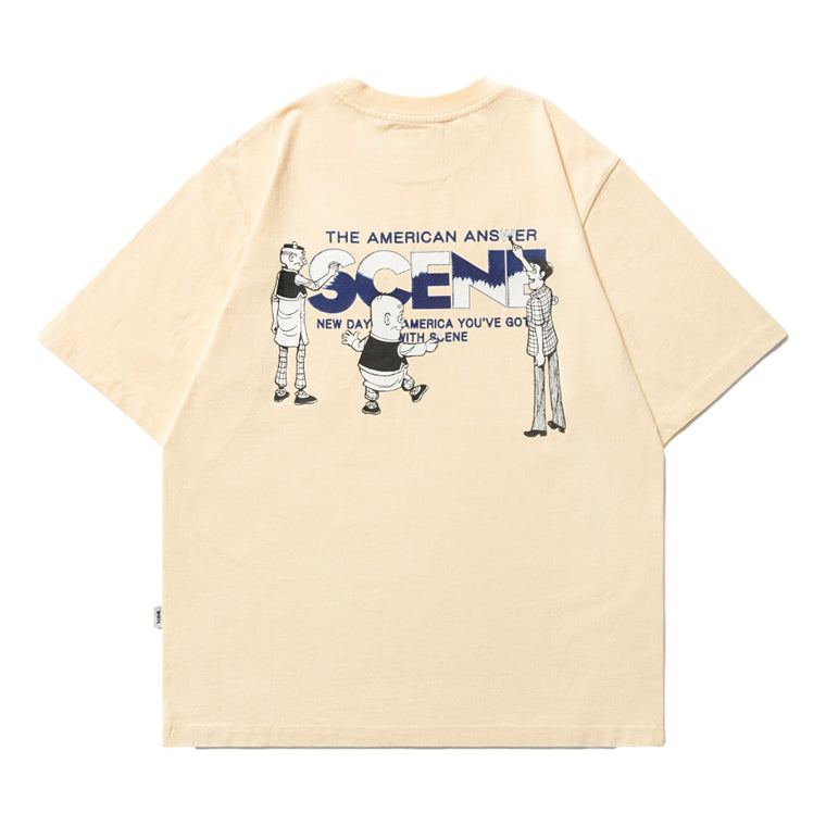 SCENE BY ICE FIRE OMQ CLASSIC TEE-YELLOW