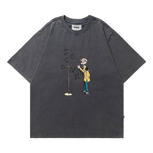 SCENE BY ICE FIRE OMQ SING TEE-DARK GREY