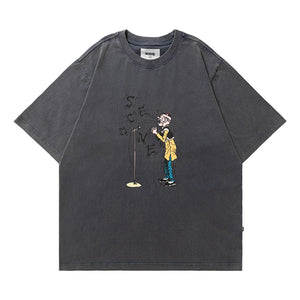 SCENE BY ICE FIRE OMQ SING TEE-DARK GREY