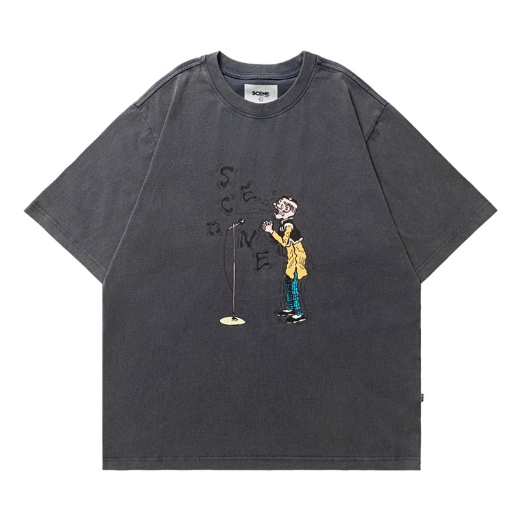 SCENE BY ICE FIRE OMQ SING TEE-DARK GREY