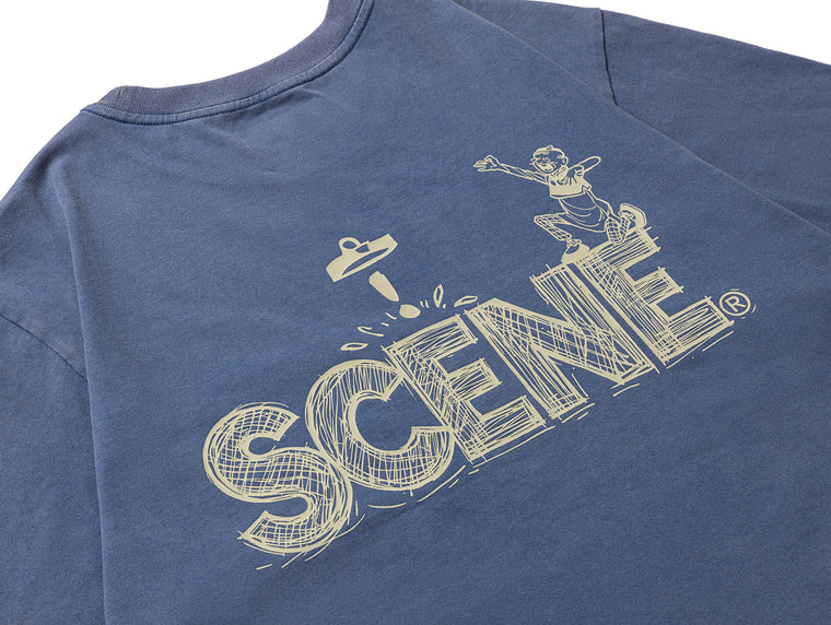 SCENE BY ICE FIRE OMQ SKETCH TEE-NAVY