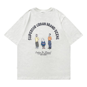 SCENE BY ICE FIRE OMQ URBAN TEE-MOTTLED GRY