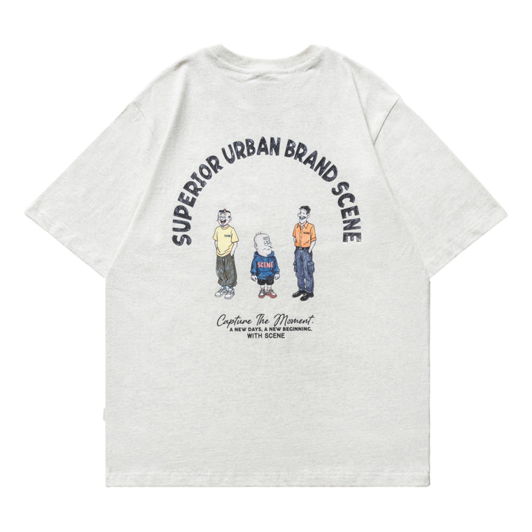 SCENE BY ICE FIRE OMQ URBAN TEE-MOTTLED GRY