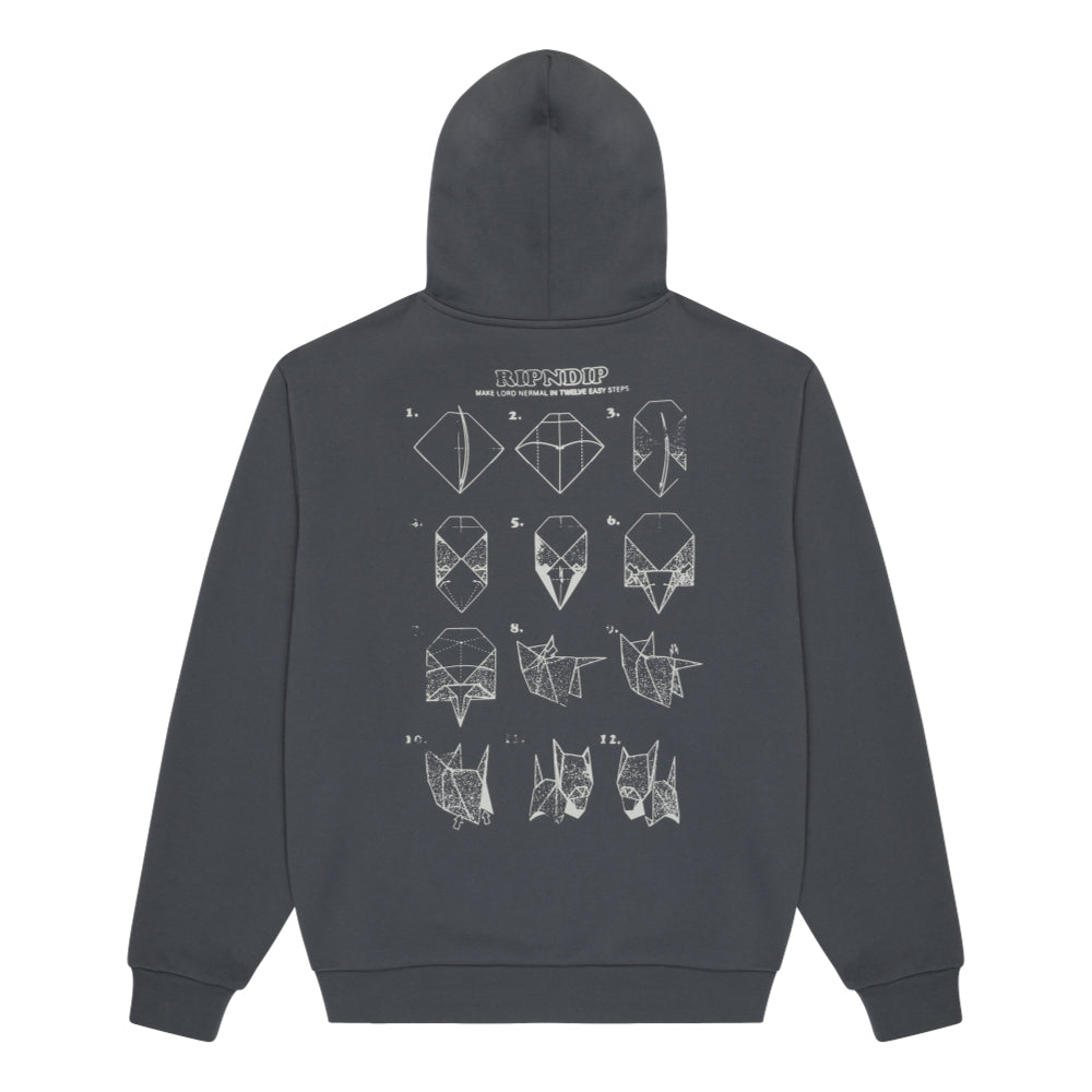 RIPNDIP ORIGAMI HOODIE-CHARCOAL