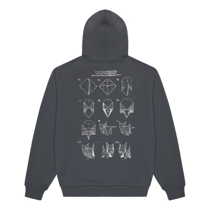 RIPNDIP ORIGAMI HOODIE-CHARCOAL