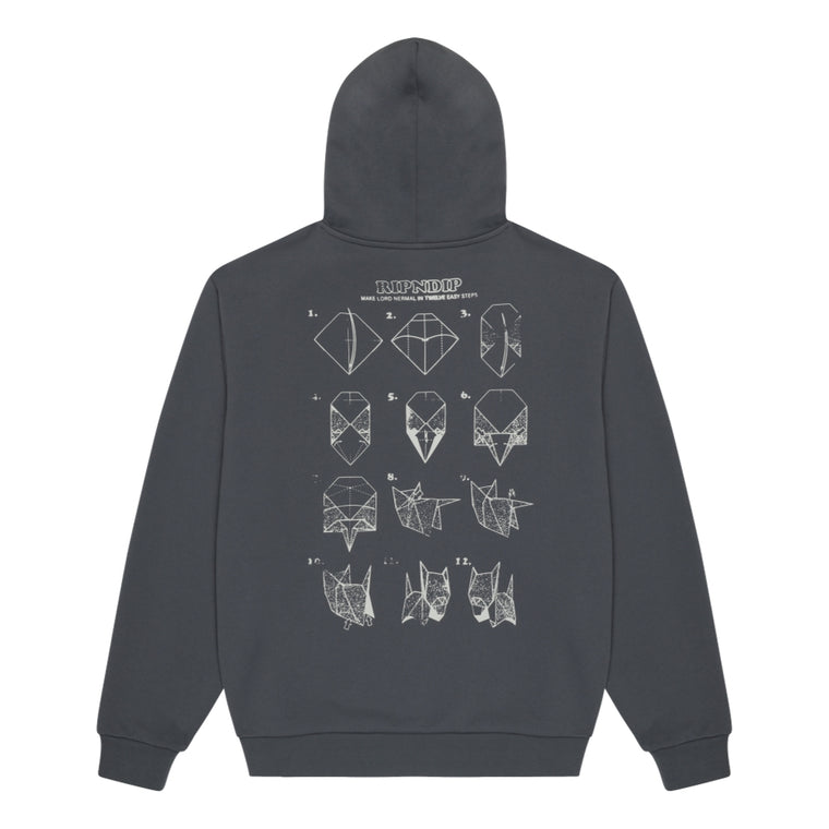 RIPNDIP ORIGAMI HOODIE-CHARCOAL