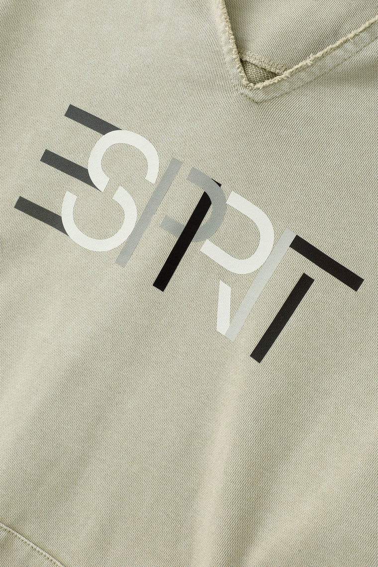 ESPRIT OVERSIZED V-NECK HOODIE-LIGHT GREY