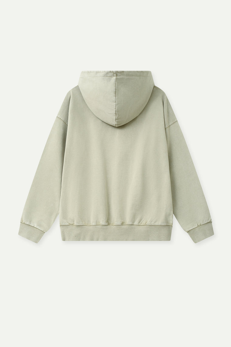 ESPRIT OVERSIZED V-NECK HOODIE-LIGHT GREY