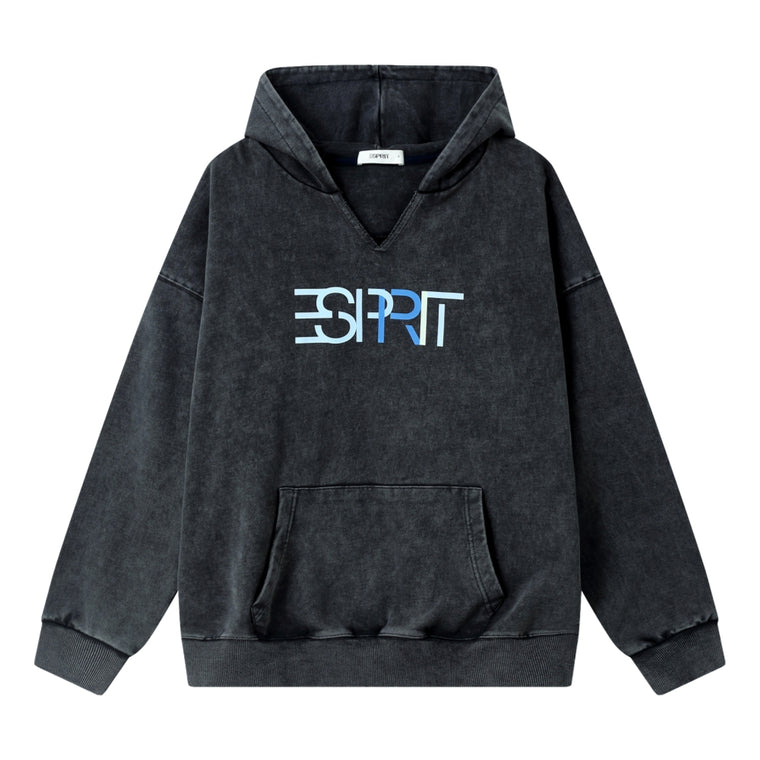 ESPRIT OVERSIZED V-NECK HOODIE-NAVY