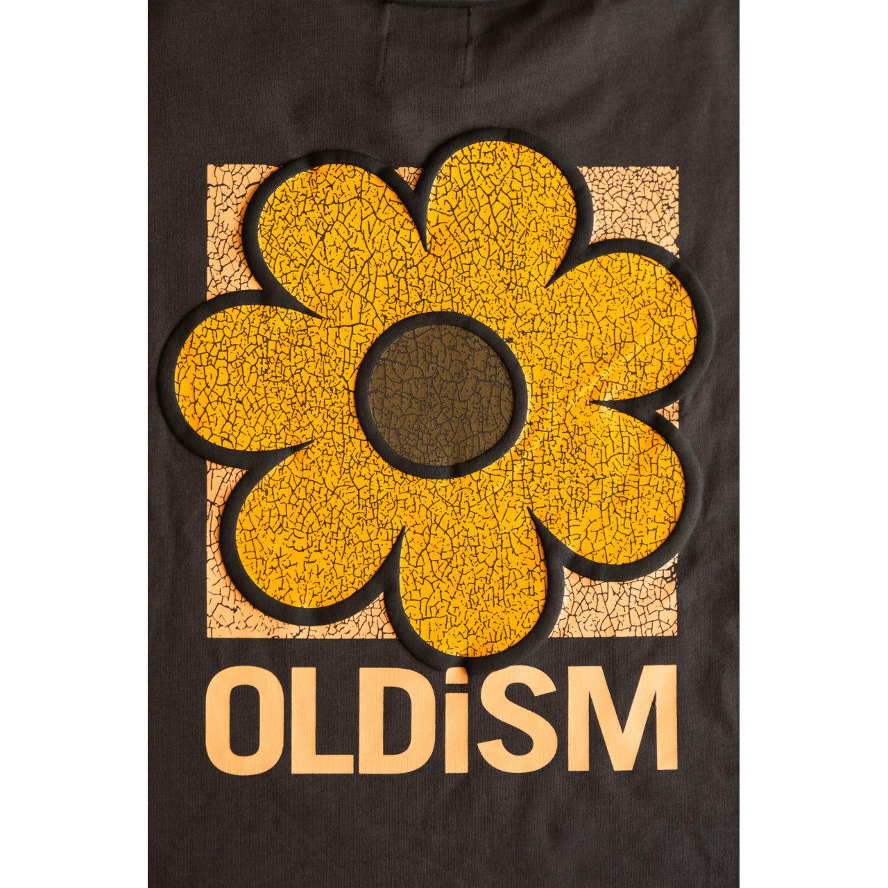 OLDISM OVERSIZE EMBROIDERY CRACK SUNFLOWER L/S TEE-GREY