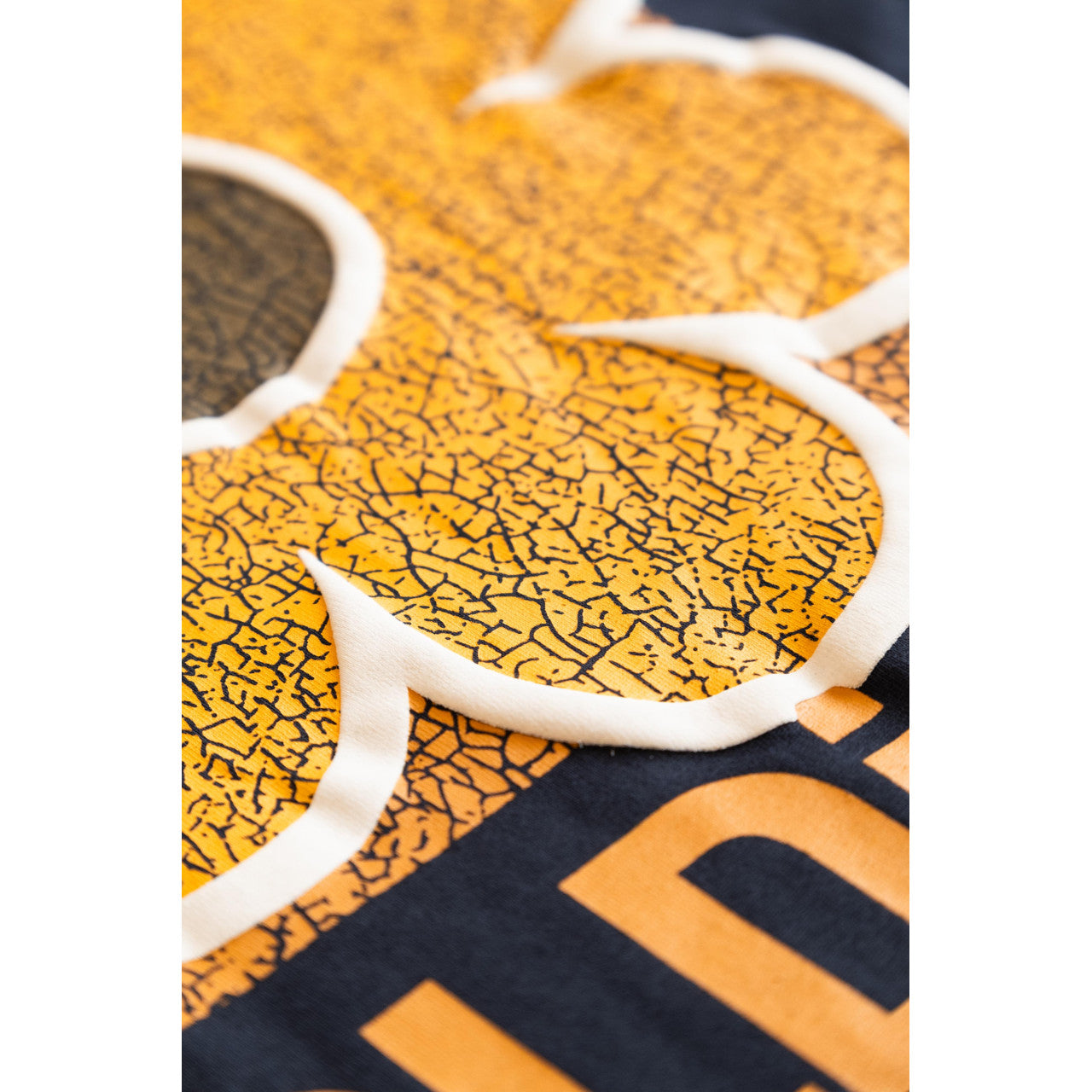 OLDISM OVERSIZE EMBROIDERY CRACK SUNFLOWER L/S TEE-BLUE