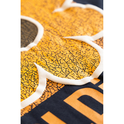 OLDISM OVERSIZE EMBROIDERY CRACK SUNFLOWER L/S TEE-BLUE