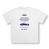 OLDISM OVERSIZE FLOCKING PRINT RACING TEE-WHITE