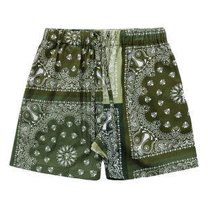 #FR2 PAISLEY PATCHWORK SHORT-KHAKI