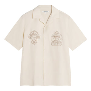MAISON KITSUNE PARISIAN MONUMENTS RESORT SHIRT-CLAY LATTICE