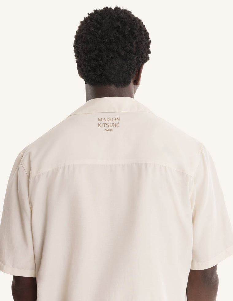 MAISON KITSUNE PARISIAN MONUMENTS RESORT SHIRT-CLAY LATTICE