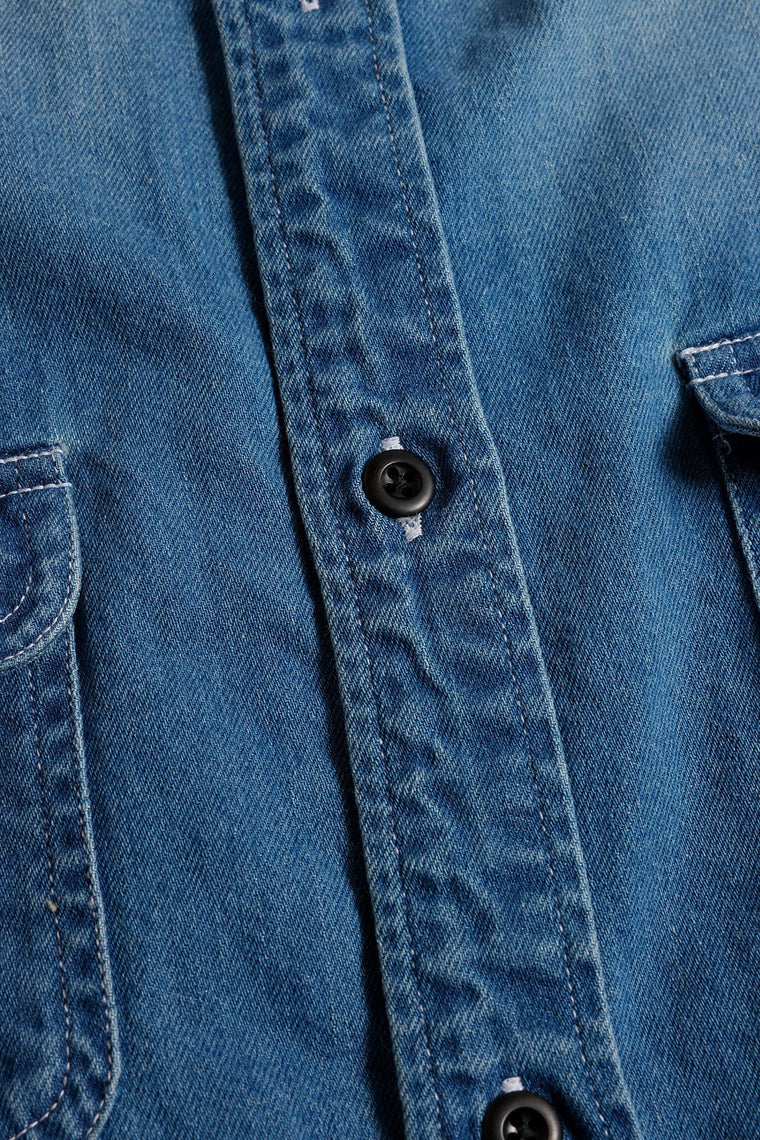 FUNDAMENTAL PATCH DENIM SHIRT 5YR WASH-INDIGO
