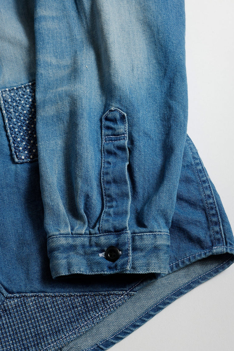 FUNDAMENTAL PATCH DENIM SHIRT 5YR WASH-INDIGO