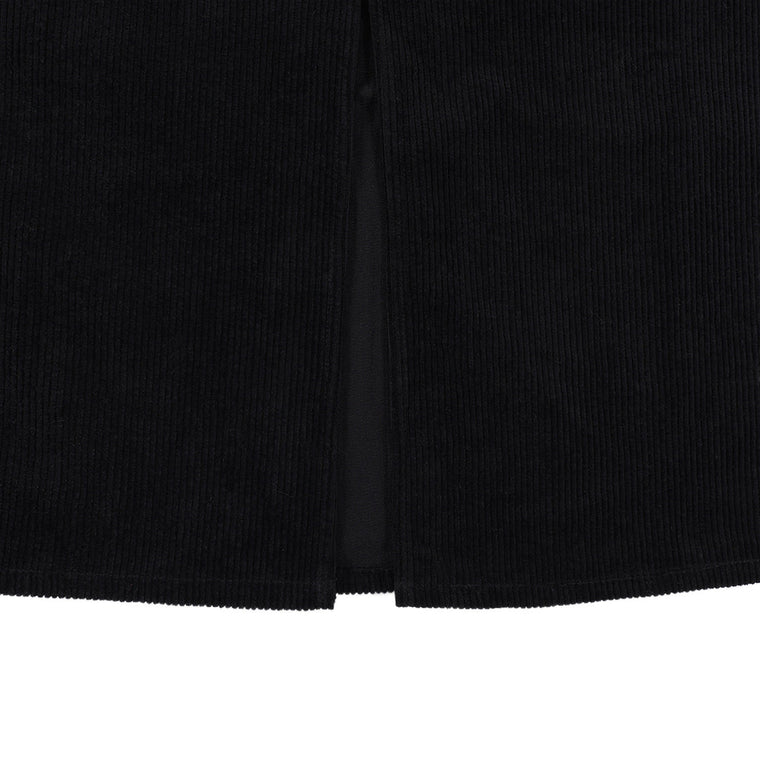 A[S]USL PATCH POCKETS A-LINE CORDUROY SKIRT-BLACK