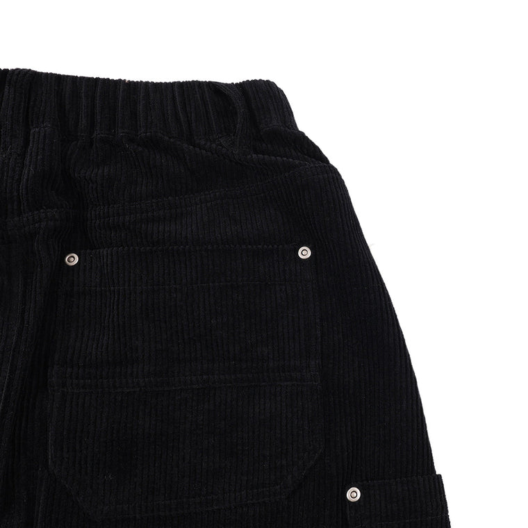 A[S]USL PATCH POCKETS A-LINE CORDUROY SKIRT-BLACK