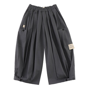 A[S]USL PATCH POCKETS BALLOON PANTS-CHARCOAL