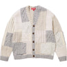 SUPREME PATCHWORK CABLE KNIT CARDIGAN-IVORY