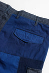 FUNDAMENTAL PATCHWORK CARGO SHORT PANTS RINSE-INDIGO