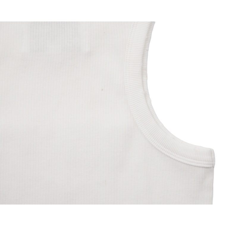NEUTRAL SOCIETY PATCHWORK RIBBED TANK-WHITE