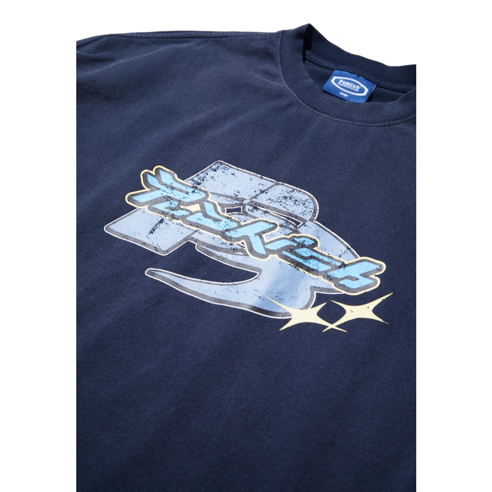PUBLISH PB RACING WASHED L/S TEE-NAVY
